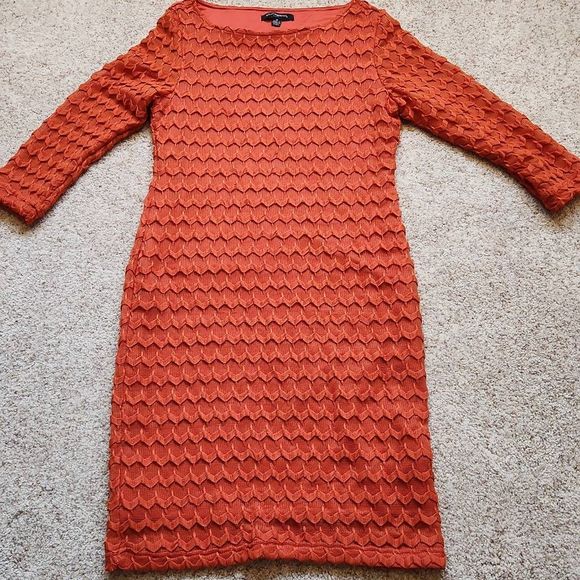 Sharagano Dresses & Skirts - Sharagano Orange Quater Sleeve Dress